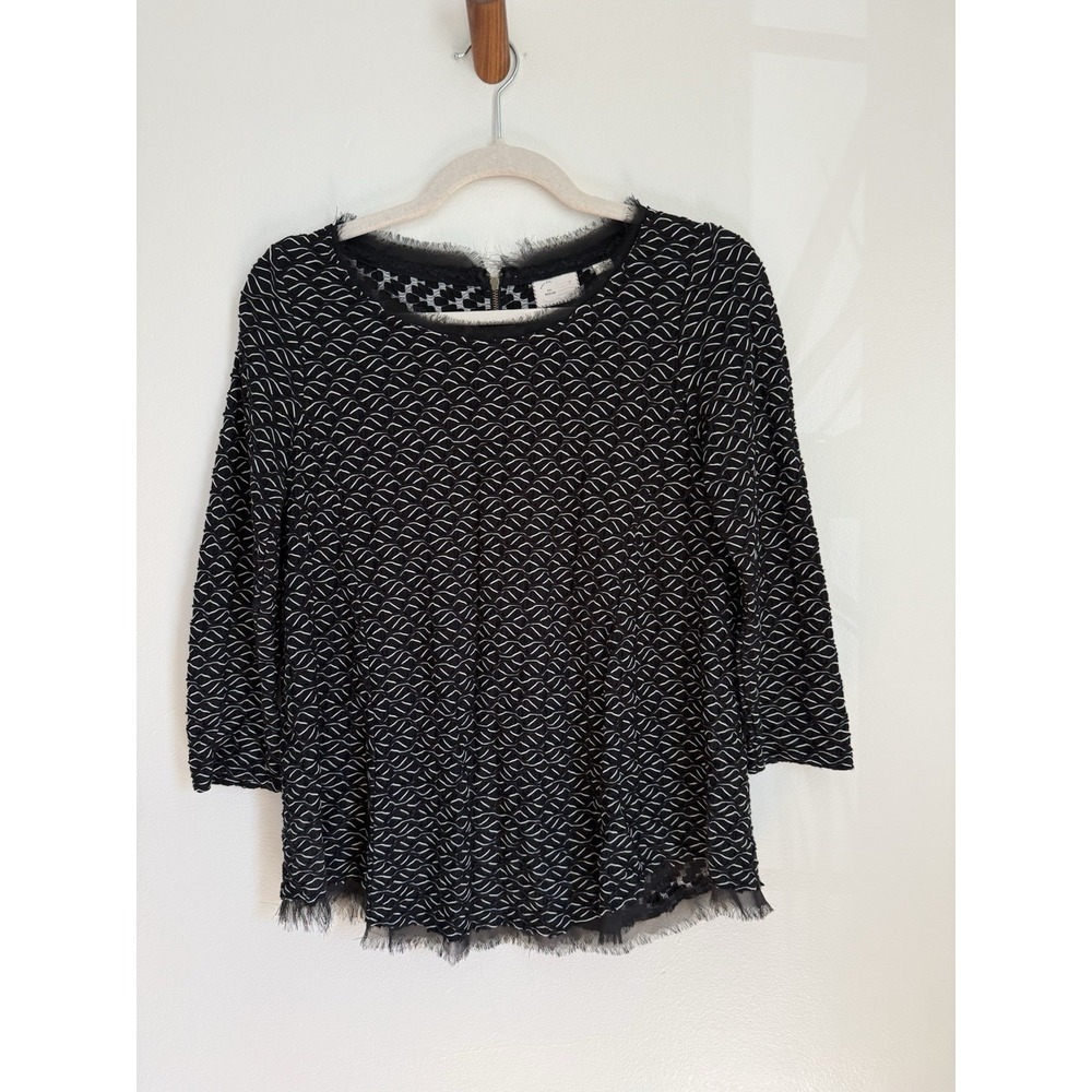 Anthropologie Postmark 9-H15 A-line Top Women's Size M Black & White
